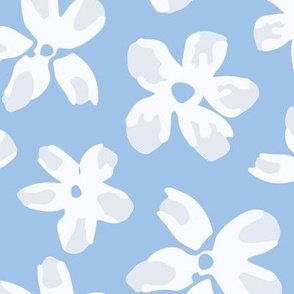Blossom Fun light blue / abstract and playful floral pattern 