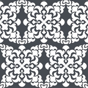 Square Charcoal and White Tile pattern offset