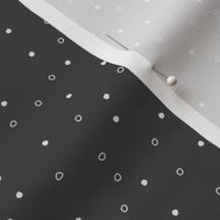 Minimalist Dots | Small Scale | Charcoal Grey, Light Grey | non directional