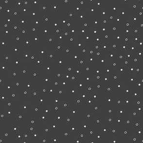 Minimalist Dots | Small Scale | Charcoal Grey, Light Grey | non directional