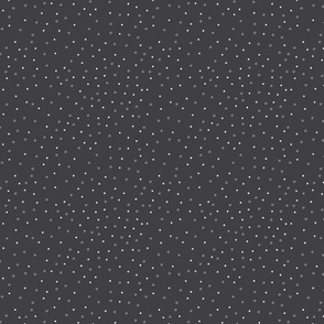 mini micro | Cute Dots in White and Charcoal Fabric