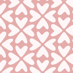 Bold Love / playful geometric hearts coral pink