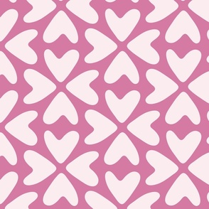 Bold Love / playful geometric hearts pink