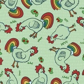 rainbow chickens - Green