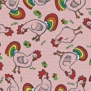 rainbow chickens - Pink