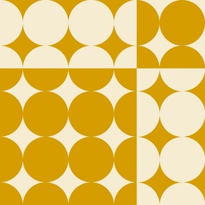 Chekered circles / Mustard 