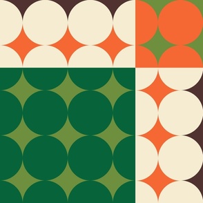 Chekered circles / Green & Orange