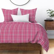 Cerise and Puce Pink Plaid with White and Purple Accent