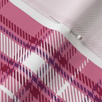 Cerise and Puce Pink Plaid with White and Purple Accent