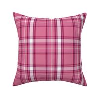 Cerise and Puce Pink Plaid with White and Purple Accent