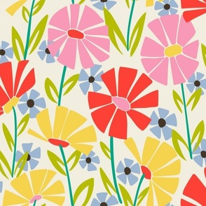 Sweet Fields Floral 24x12 Brights on Ivory