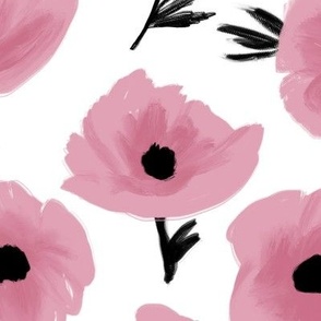 Mauve Abstract Poppies - Large