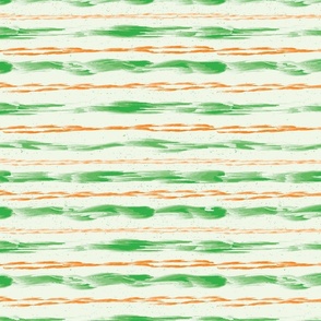 Watercolor Stripes, Green, Orange, 12 inch