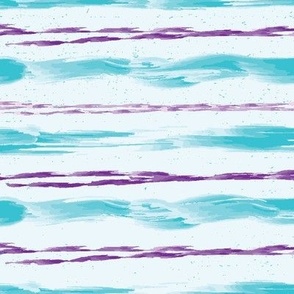 Watercolor Stripes, Purple, Aqua, 12 inch