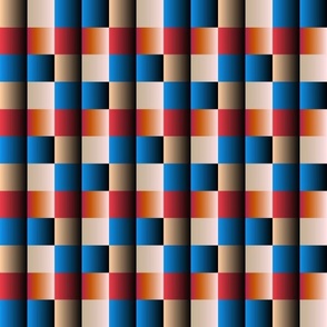 Colored square design with blue, brown and red  squares changing color