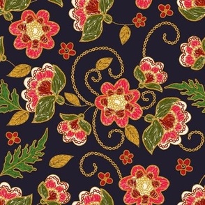 Ukrainian floral flower embroidery folk art