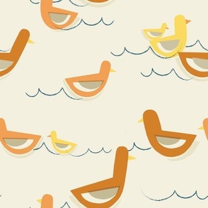 Get Your Ducks in a Row - Spaced Mandarin on Linen