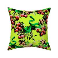 Snakes n Apples - lime green background