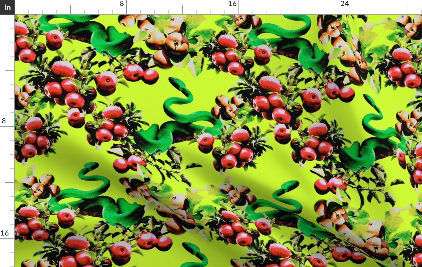 Snakes n Apples - lime green background