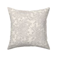Floral Lace {Pale Umber on Off White} Medium Scale