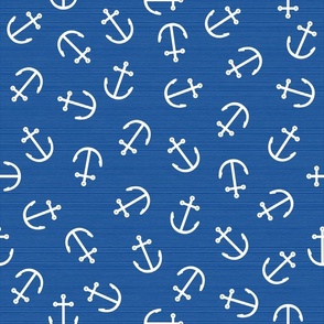Anchors White on Classic Blue