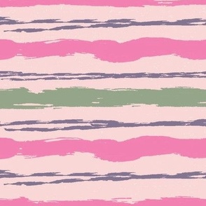 Watercolor Stripes, Pink, Sage Green, Dusty Lavender, 12 inch