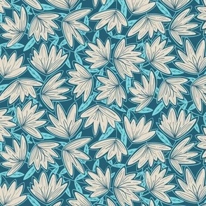 Callie Floral - teal - small scale