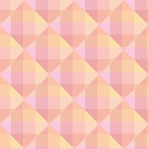Coral, Pink, and Pastel Yellow Checkered Check