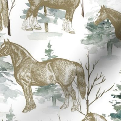 Winter Forest Horses