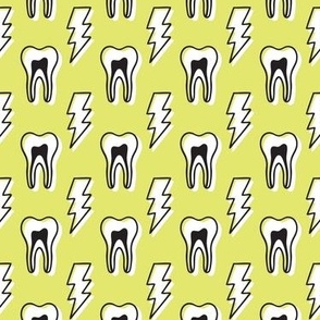 Tooth Lightening Bolts - neon yellow
