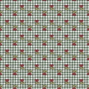 Olive Cherry Gingham Small