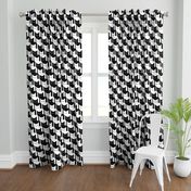 Catstooth- Houndstooth with Cats Large- Black and White Geometric Cats- Cute Cat Fabric- Classic Modern Wallpaper- Pied de Poule