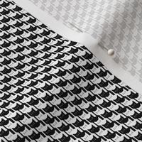Catstooth- Houndstooth with Cats Micro- Black and White Geometric Cats- Cute Cat Fabric- Classic Modern Wallpaper- Small Scale Pied de Poule- Quilt Blender