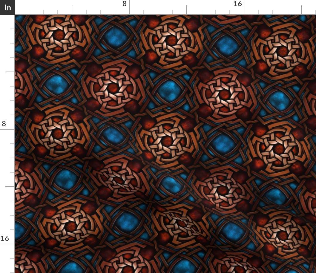 Stained Glass Celtic Knotwork Pattern - V1  Small
