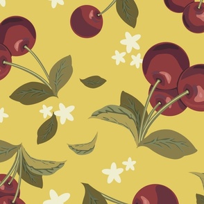 Gold background Cherry extra large