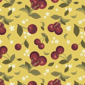 Gold Background Tumbled Cherry Extra Large