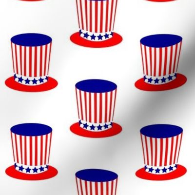 Striped Red White Blue Uncle Sam's Patriotic US Hat
