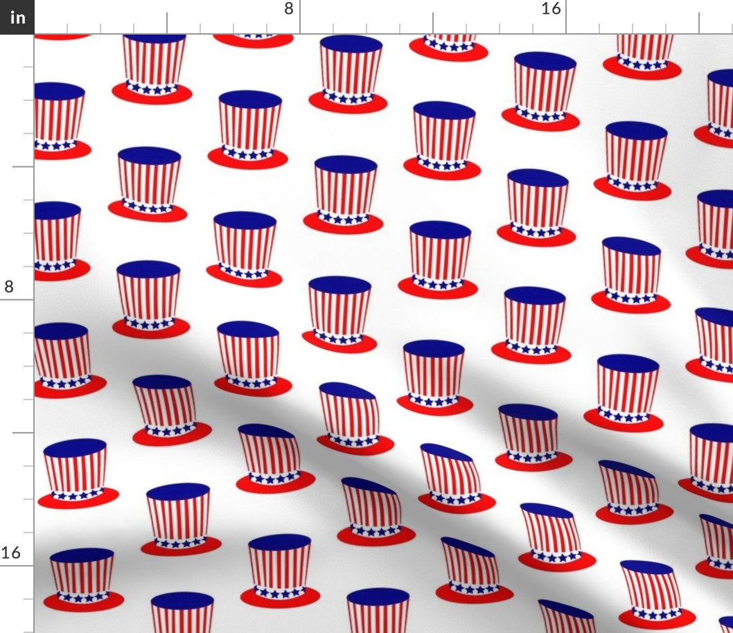 Striped Red White Blue Uncle Sam's Patriotic US Hat