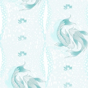 Japandi - Koi Pond - Mates 2 - Teal 2