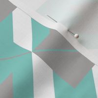 mixed up houndstooth aqua white