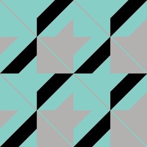 mixed up houndstooth aqua