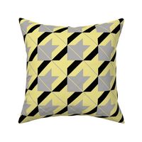 mixed up houndstooth yellow