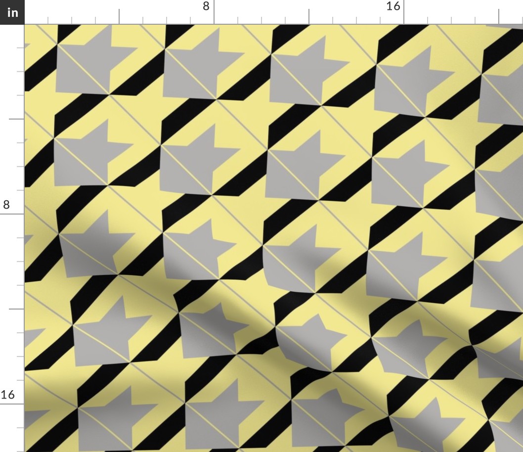 mixed up houndstooth yellow