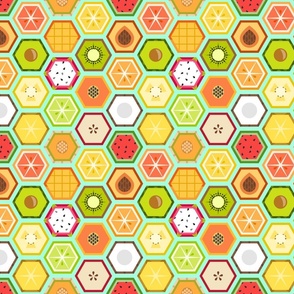 Fruit Hexagon Pattern