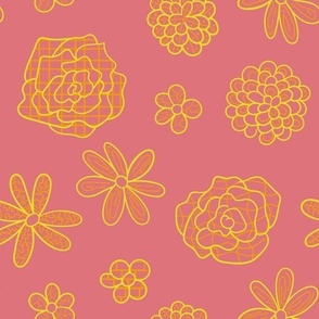 doodle textured flowers optimism challenge