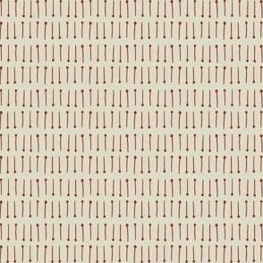 Small - Sticks - red on beige
