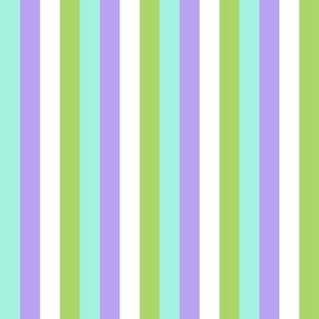 Peppy Stripe - Aqua, lilac & grass green