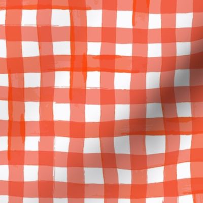 watercolour gingham in red large scale tablecloth check by Pippa Shaw