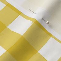 watercolour gingham in gold mustard wallpaper XL scale tablecloth check by Pippa Shaw
