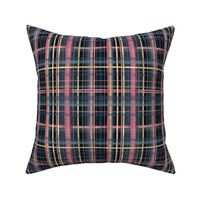 Elegant Dark Plaid with Gold Effect / Small Scale